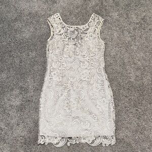 Aina Be Lace Mini Dress - Cream/Champaign